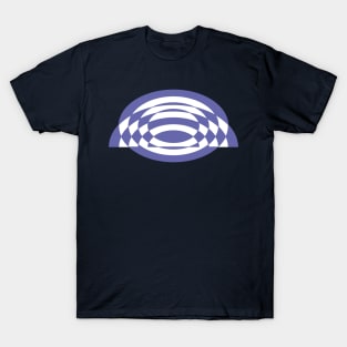 Very Peri Ellipse Rainbow Line Op Art T-Shirt